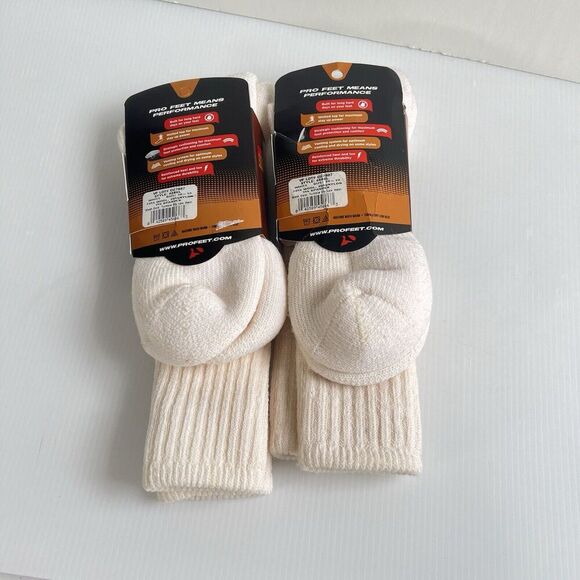 Pro Feet 2 Pairs of Beige Combat Tactical Socks Mens Large Wool Blend Reinforced - Picture 5 of 6